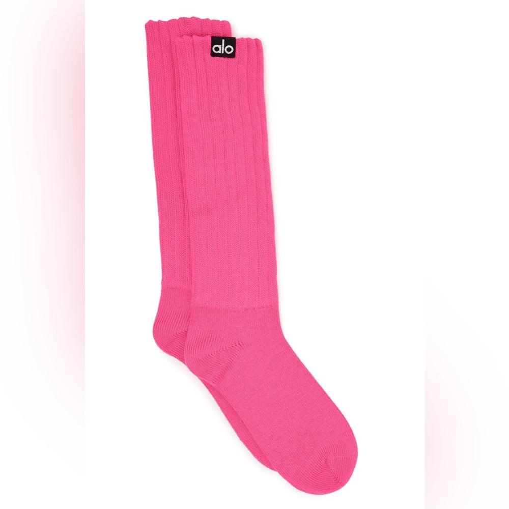 Alo Yoga Hot Pink Scrunch Socks
